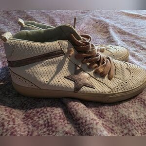 White High-Top Sneakers with Star Detail Shu Shop Size 11